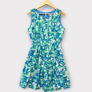 Cato Floral Pleated Sleeveless Midi Spring Summer Romantic Modest Sz‎ 8 Dress